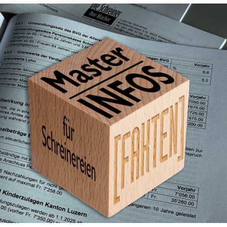 Master INFOS - Fakten, jährliche Betriebs-Mitteilungen für Schreinereien